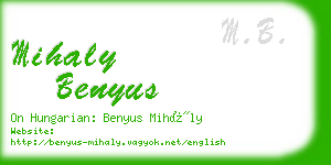 mihaly benyus business card